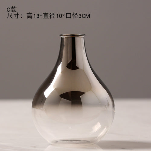 SILVER GLASS VASE