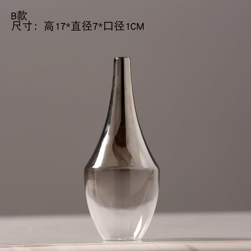 SILVER GLASS VASE