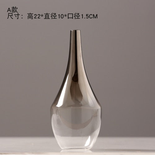 SILVER GLASS VASE