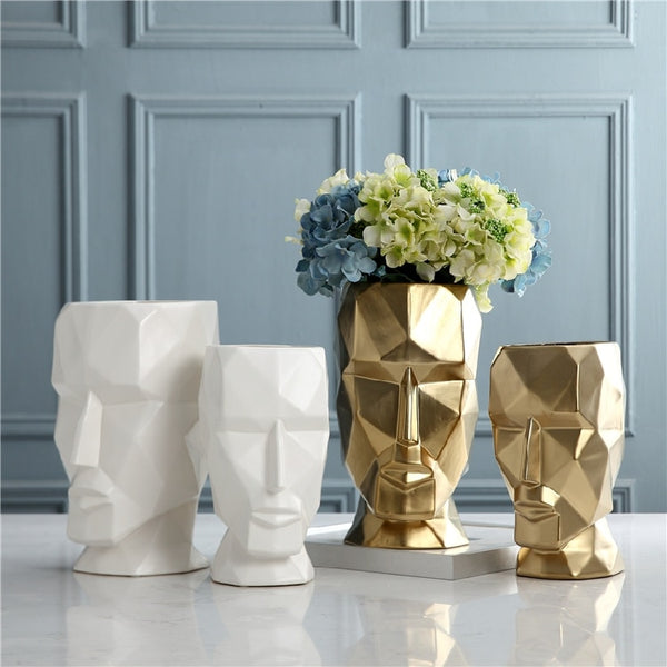 NORDIC GEOMETRIC FACE VASE